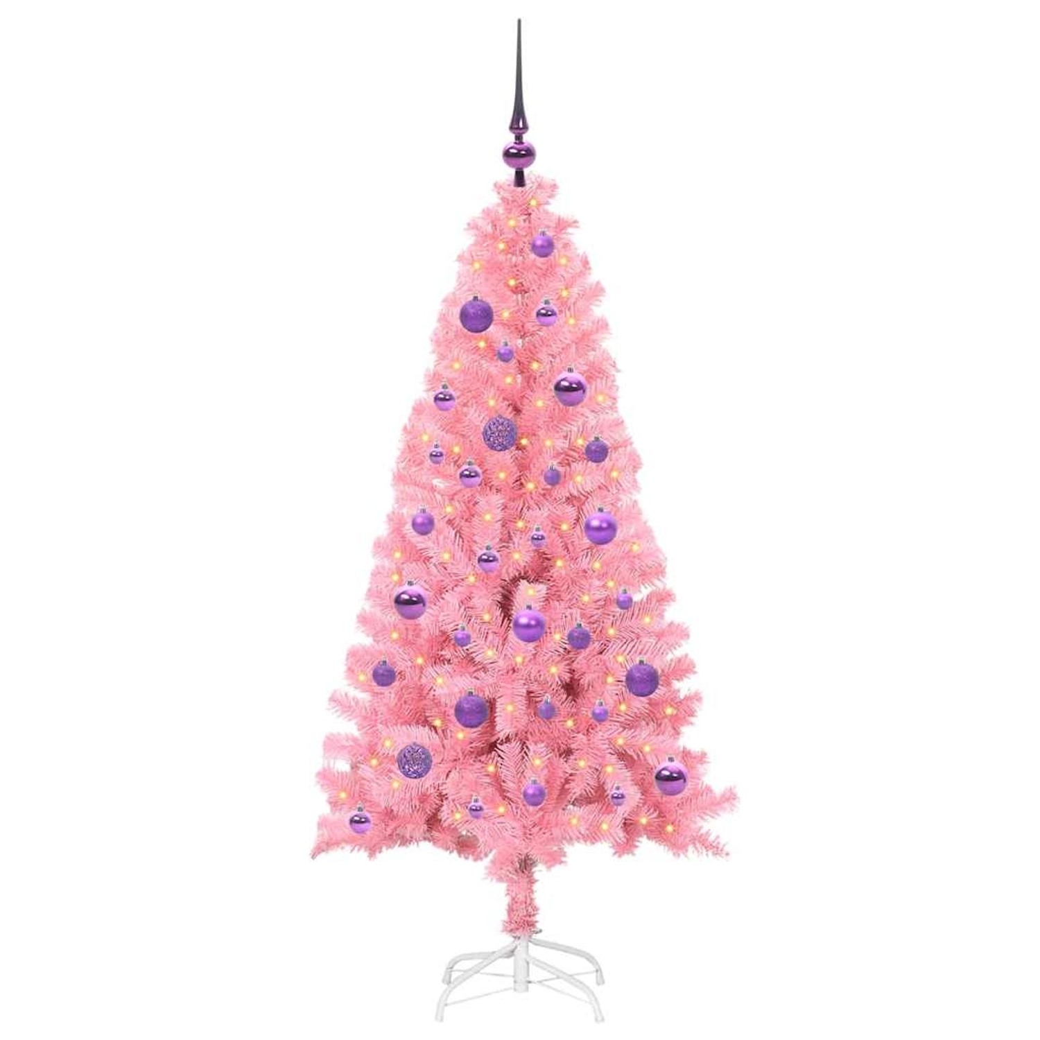 vidaXL Weihnachtsbaum mit 150 LEDs mit Ständer Rosa 150 cm PVC 3396422