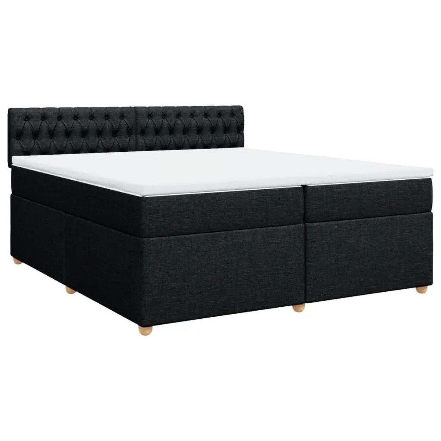 vidaXL Boxspringbett mit Matratze Schwarz 200x200 cm Stoff 3289096 günstig online kaufen
