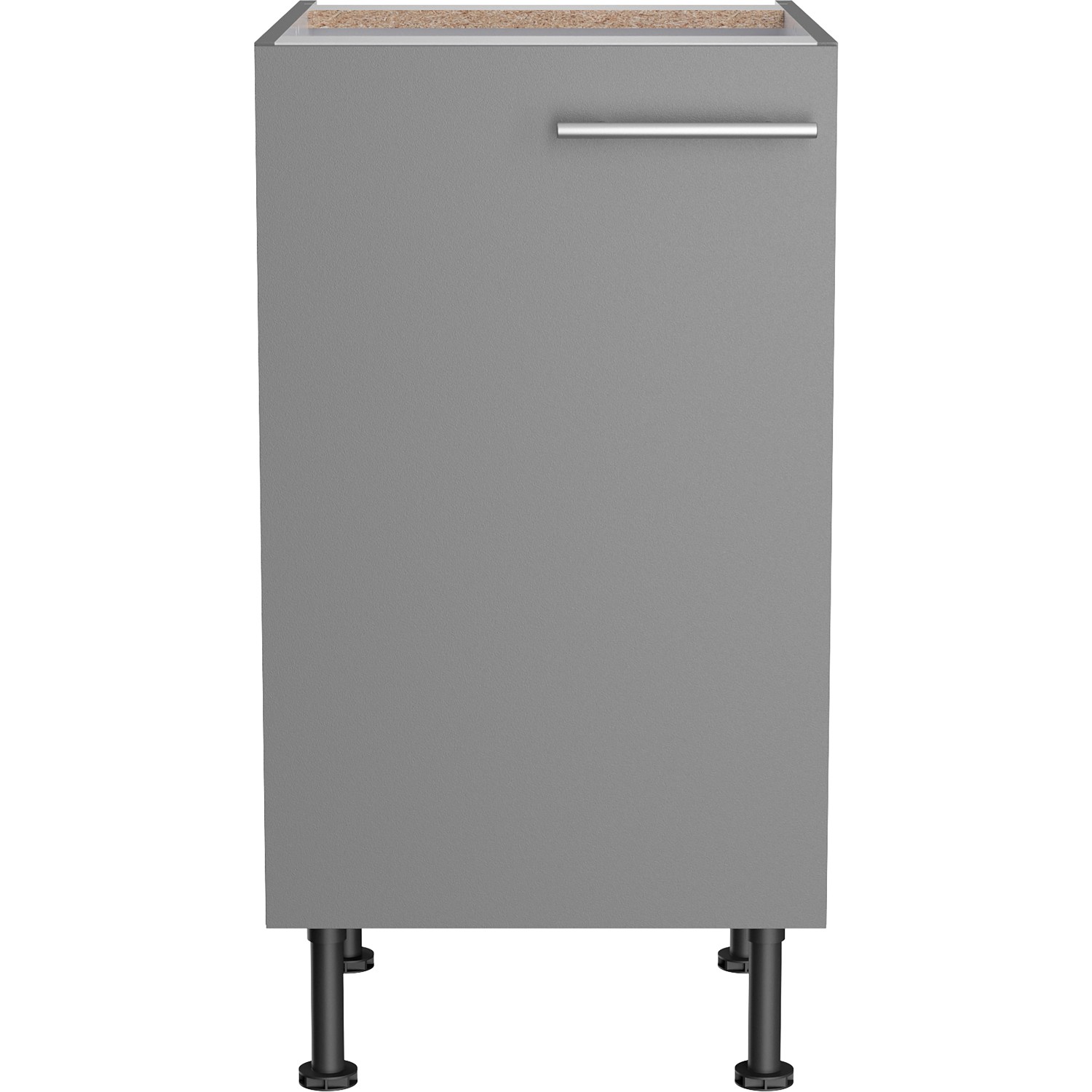 Optifit Unterschrank Mats825, 45 cm, Basaltgrau, mit Tür und Edelstahlgriff.