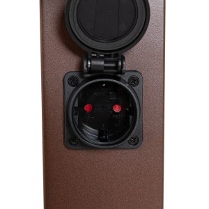 QAZQA Außenleuchte Rostbraun 45 cm mit Steckdose IP44 Malios