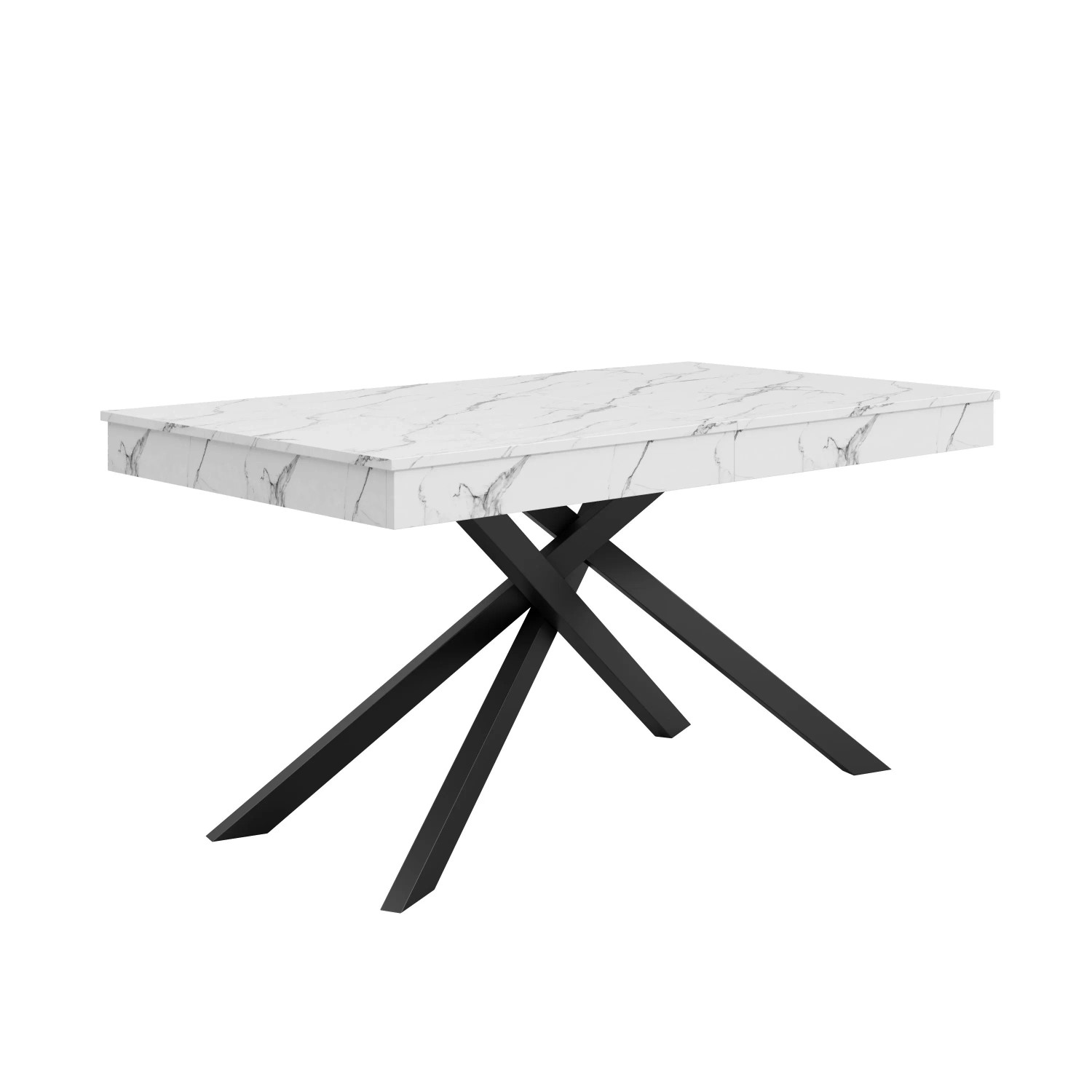 Merax Esstisch Ausziehbar 140/180x80cm Metallbeine Weiß