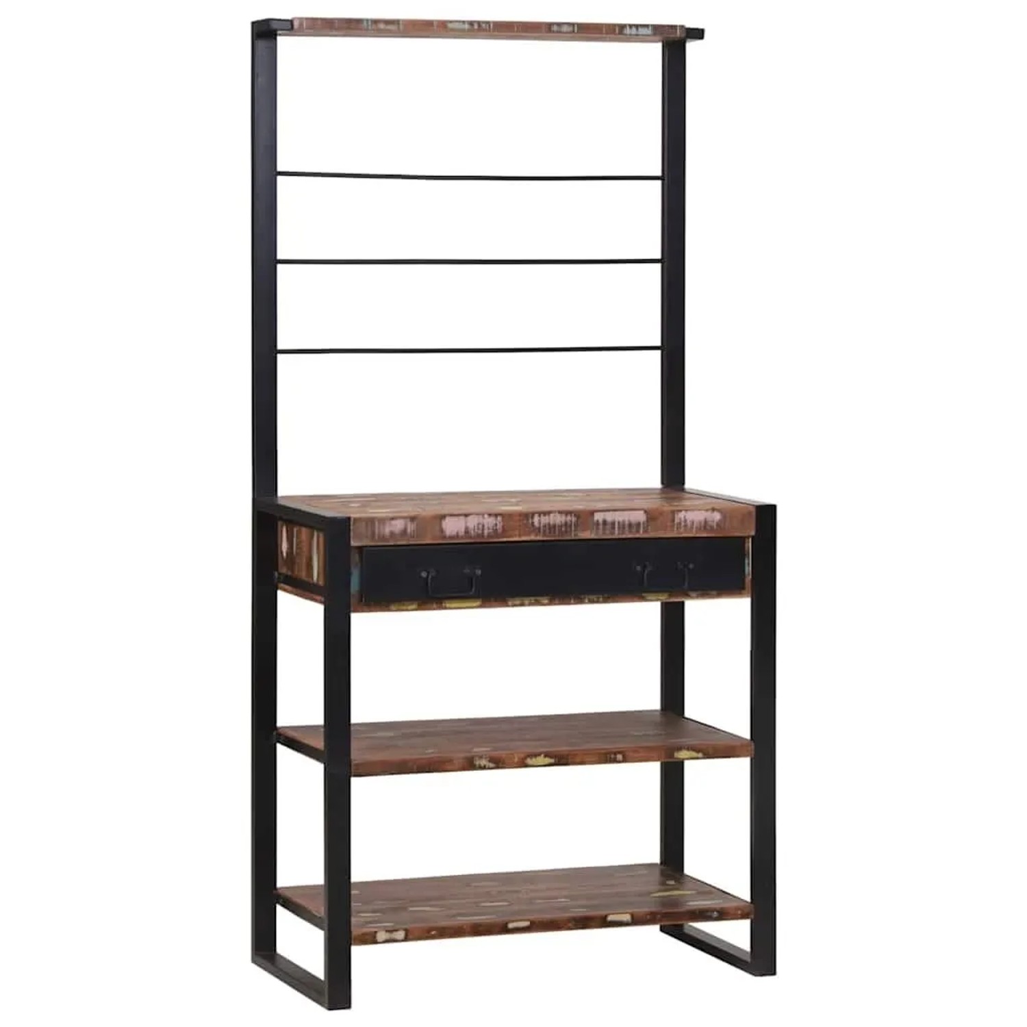 vidaXL Küchenregal Mehrfarbig und Schwarz 80 x 40 x 160 cm 4015990