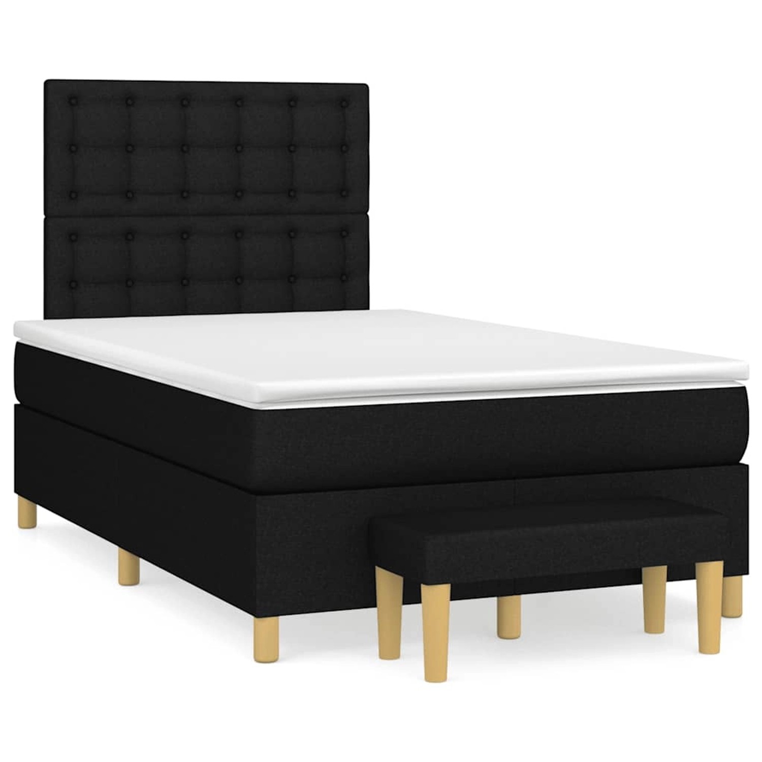 vidaXL Boxspringbett mit Matratze Schwarz 120x190 cm Stoff 3270434 günstig online kaufen