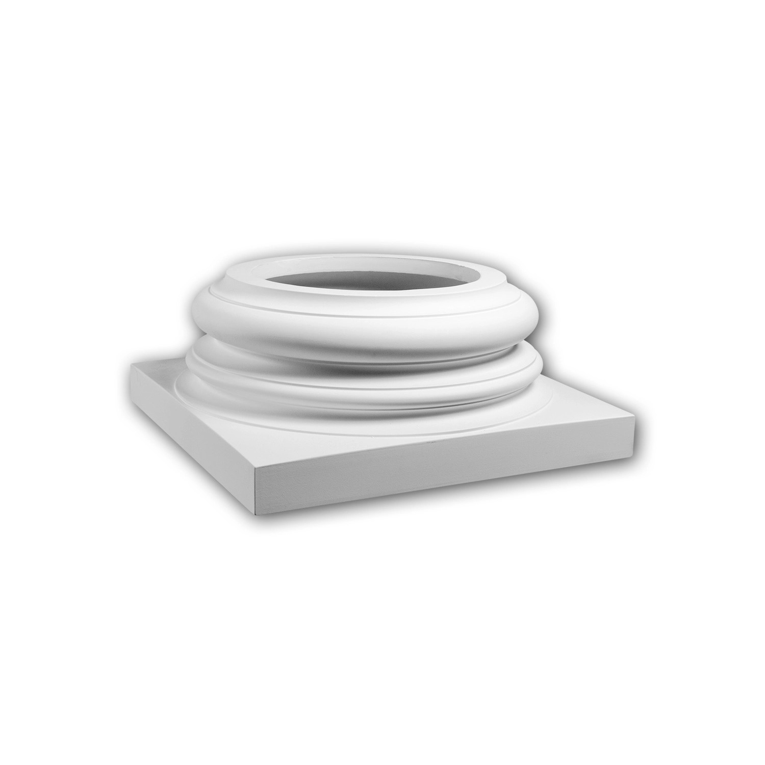 PROFHOME 413202 Vollsäulen Sockel Fassadenstuck Säule Fassaden Element 41,2 cm x 41,2 cm x 17 cm Weiß