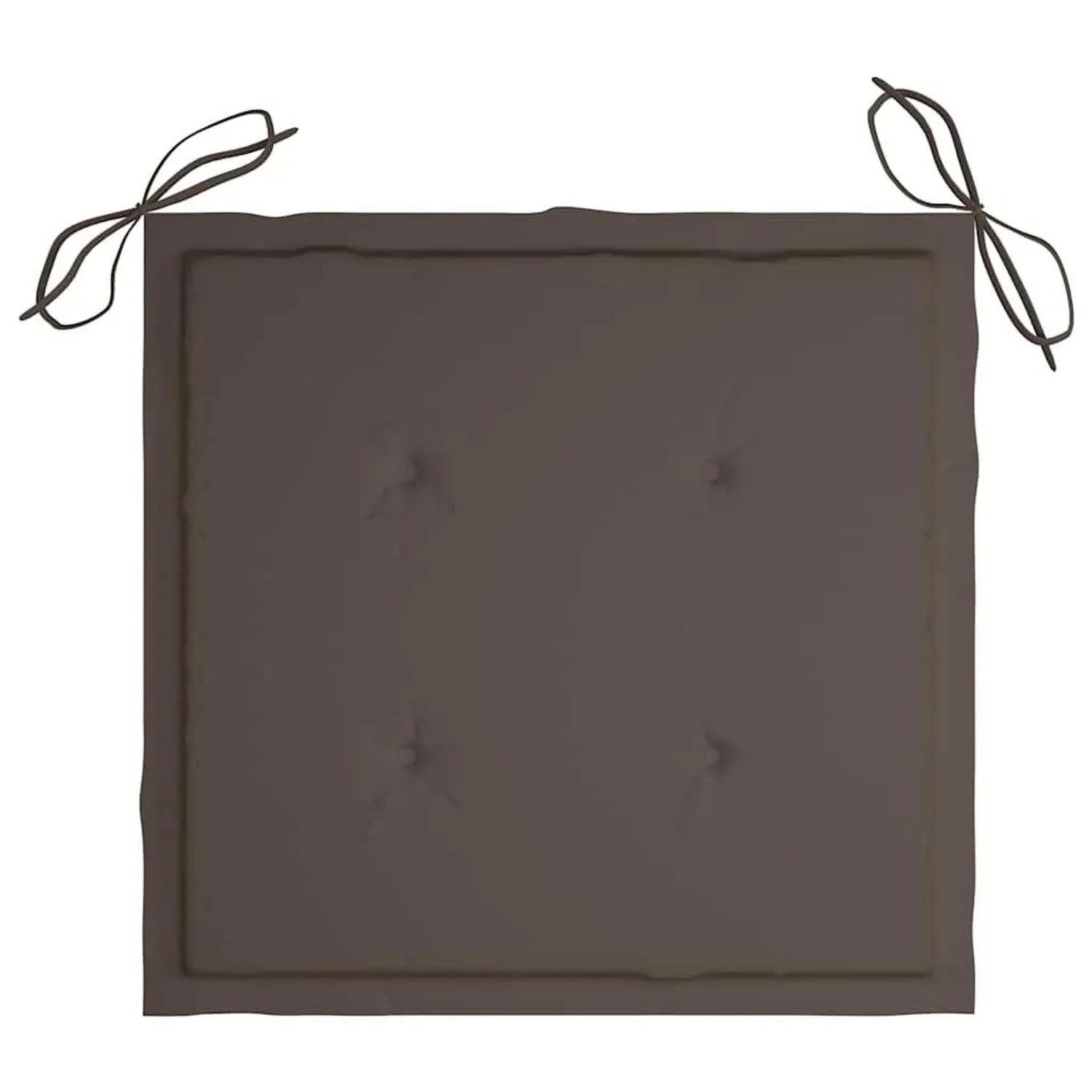 Taupe Sitzkissen für Gartenstuhl, 40x40cm, mit Bindebändern.