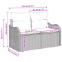vidaXL Garten-Sofa-Set 7-teilig, schwarz, Poly Rattan, mit Maßen. Ideal für Terrasse und Garten.