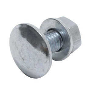 Protektor Flachkopfschraube M8x20 mit Mutter und Unterlegscheibe, Stahl Silber