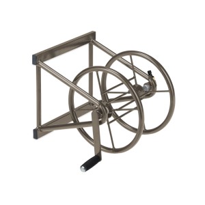 Relaxdays Schlauchtrommel Stahl Braun Wandmontage 36 cm x 55 cm x 50 cm 5 kg