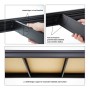 Detailaufnahme: PROREGAL Schwerlastregal Dino, schwarze Metallträger und MDF-Holzböden für hohe Stabilität.