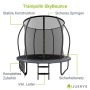Juskys Trampolin SkyBounce S, schwarz/anthrazit, mit Sicherheitsnetz und Leiter.