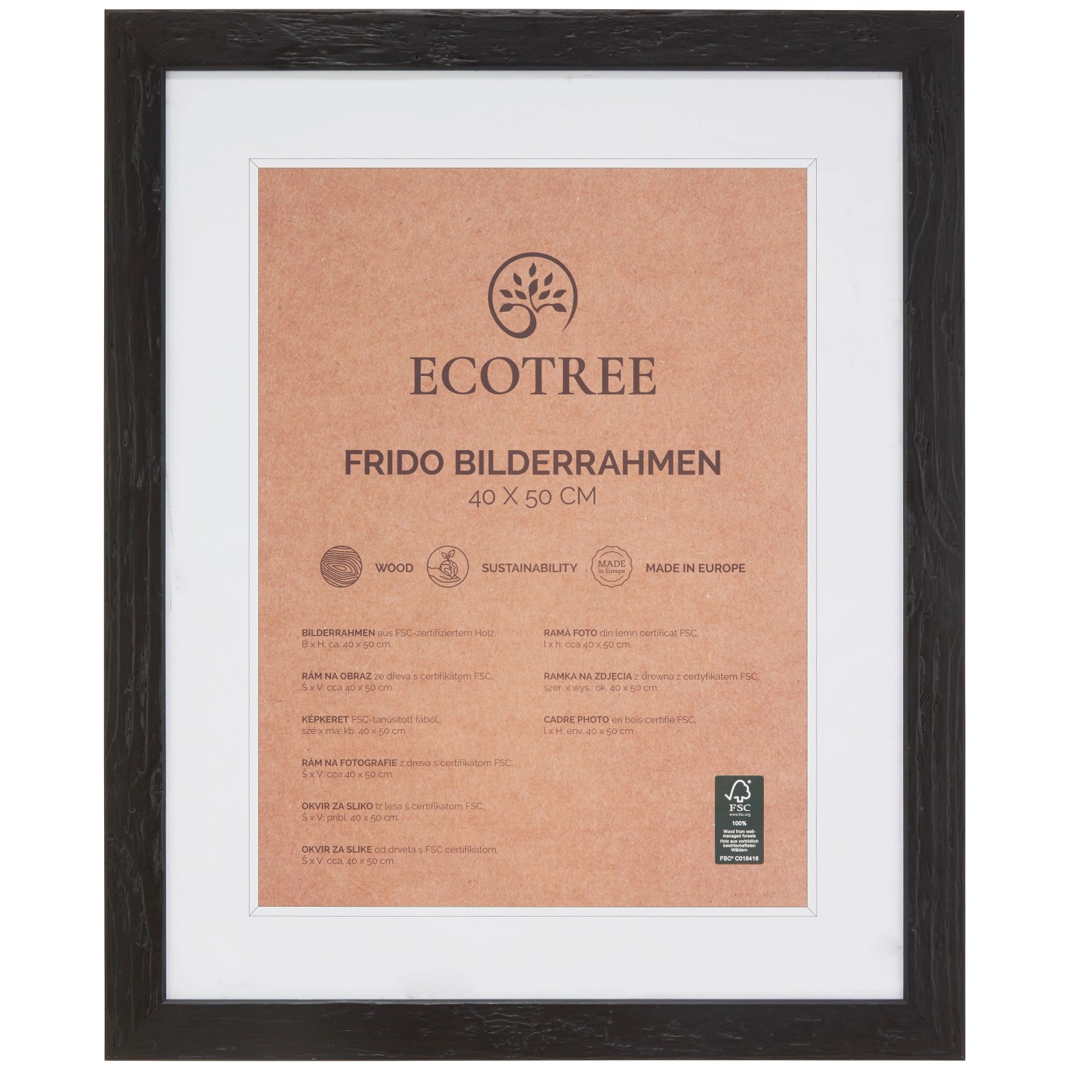 ecoTree Bilderrahmen aus Echtholz ca. 40x50cm