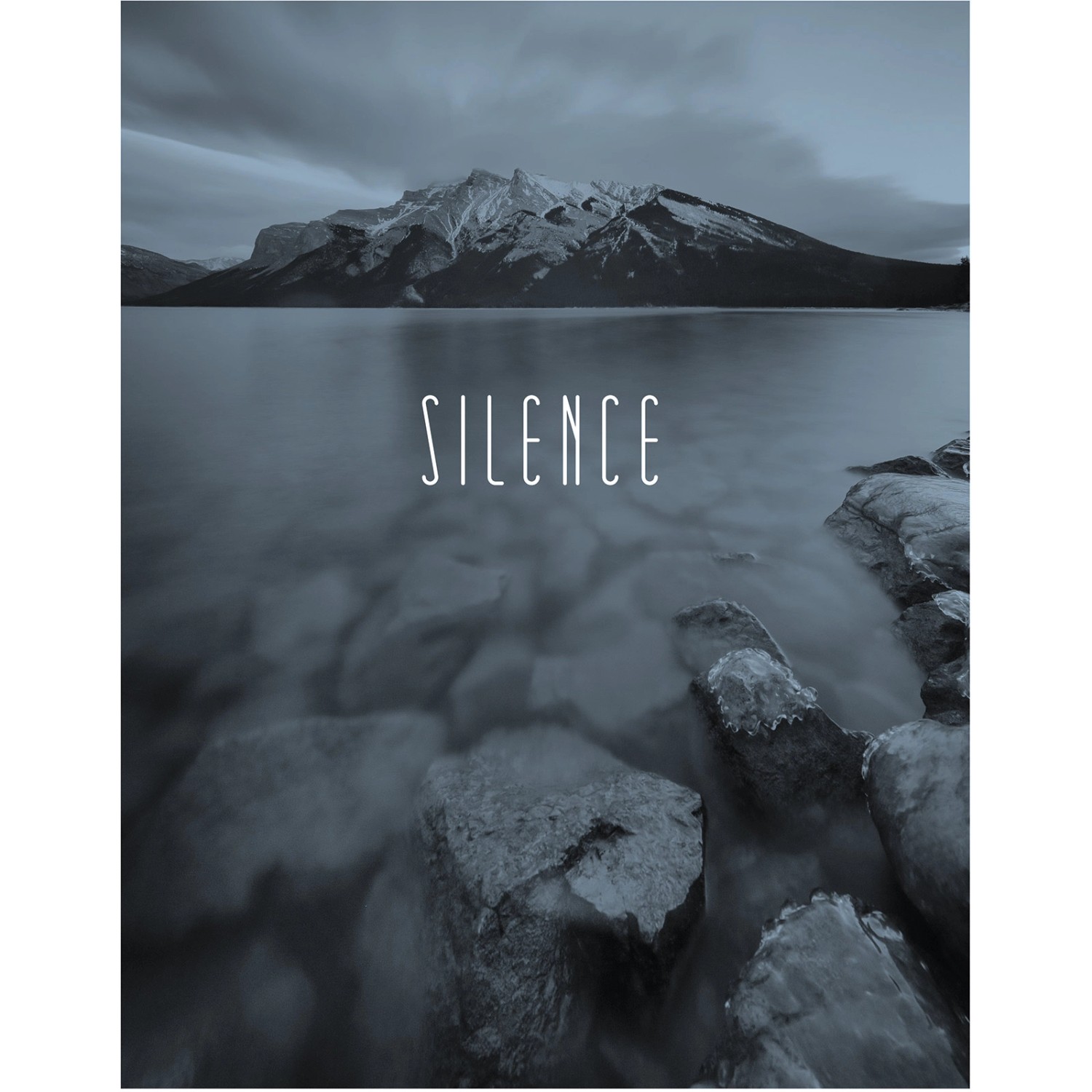 Komar Poster "Word Lake Silence Steel", Natur, (1 St.), Kinderzimmer, Schla günstig online kaufen