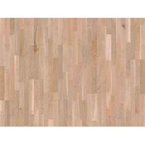 Parador Parkett Basic Eiche Mattlack Weiß, Schiffsbodenoptik, helle Holzstruktur.