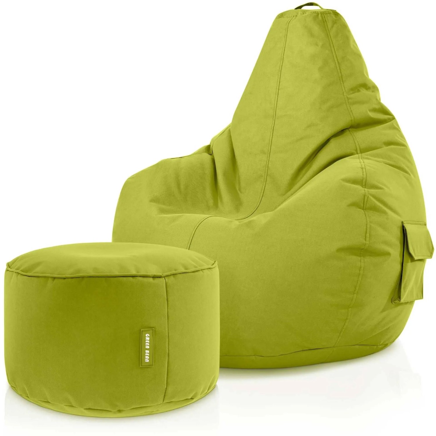 Green Bean Sitzhocker 2er Set Cozy + Stay 70 x 80 x 90 cm Wetterfest Grün