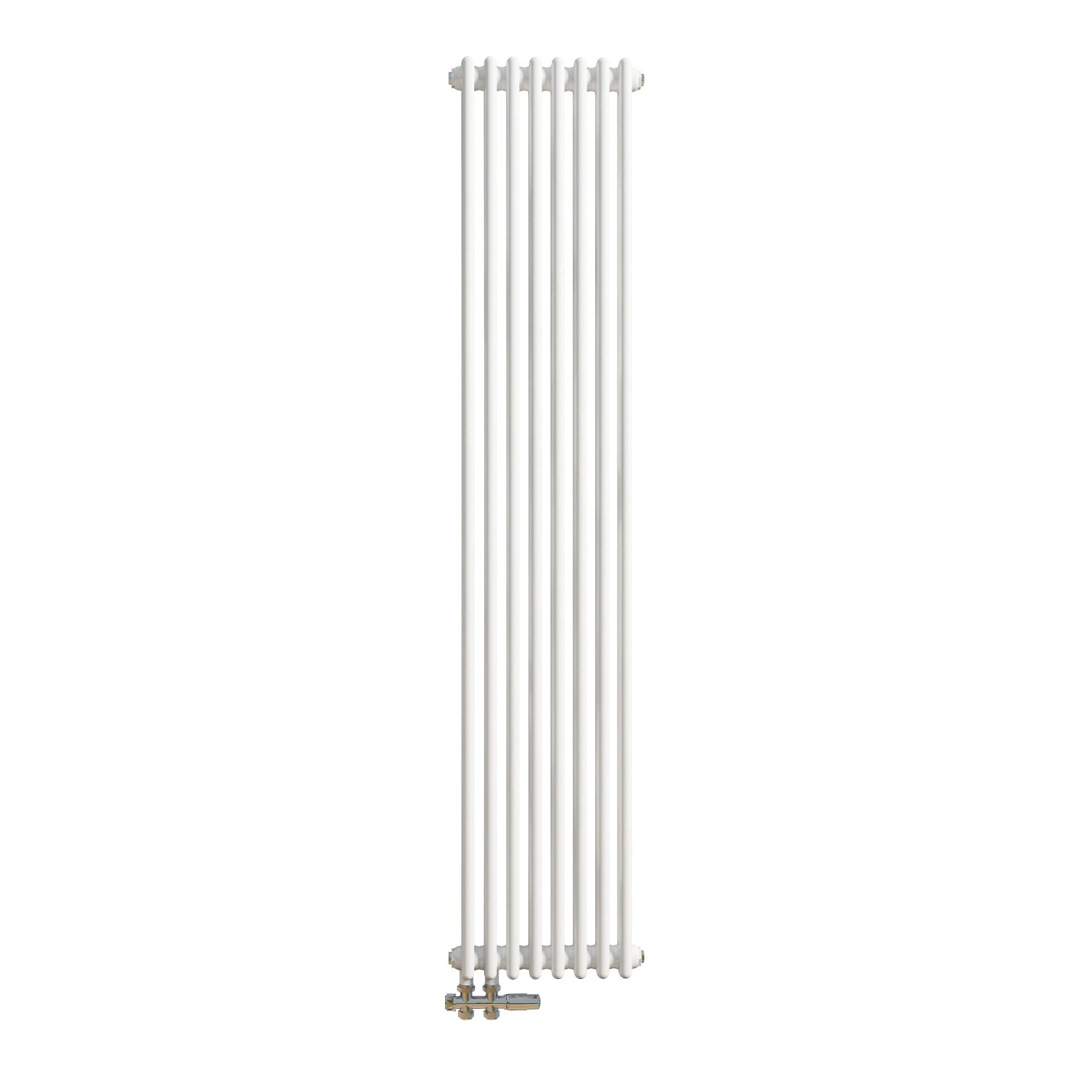 Duschparadies 2 Säulen Traditioneller Heizkörper in Gusseisen-Optik 1800x380mm 1178W für Warmwasserbetrieb Weiß