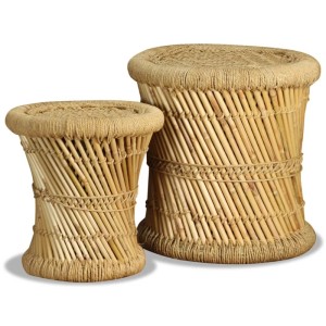 vidaXL Hocker 2 Stk Bambus und Jute 244221
