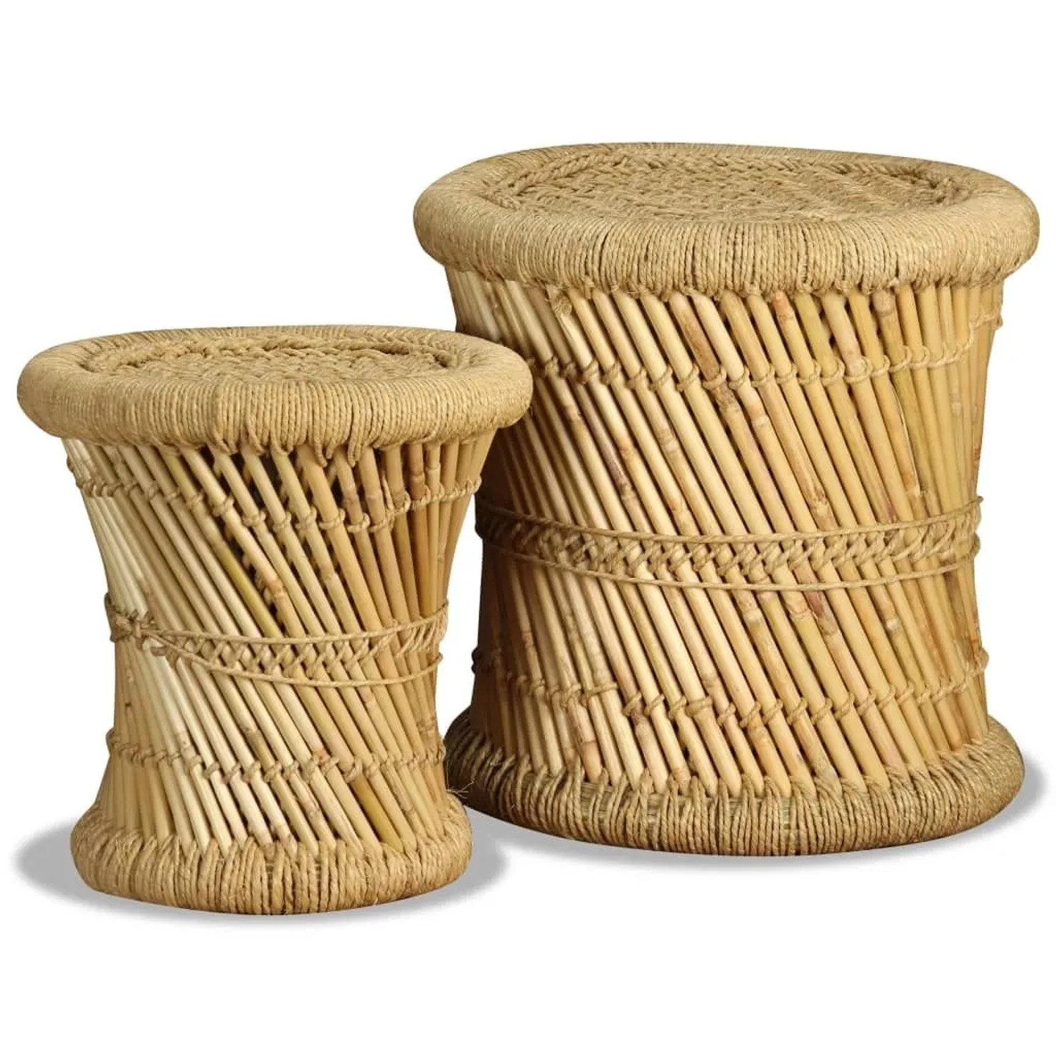 vidaXL Hocker 2 Stk Bambus und Jute 244221