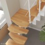 Intercon Raumspartreppe Quadro, Buche natur, Polar-Weiß, mit Geländer. Mittelholmtreppe für kleine Räume.