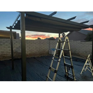 Purple Leaf Pergola 300 cm X 300 cm Pavillon mit Schiebedach Aluminium Wasserdicht