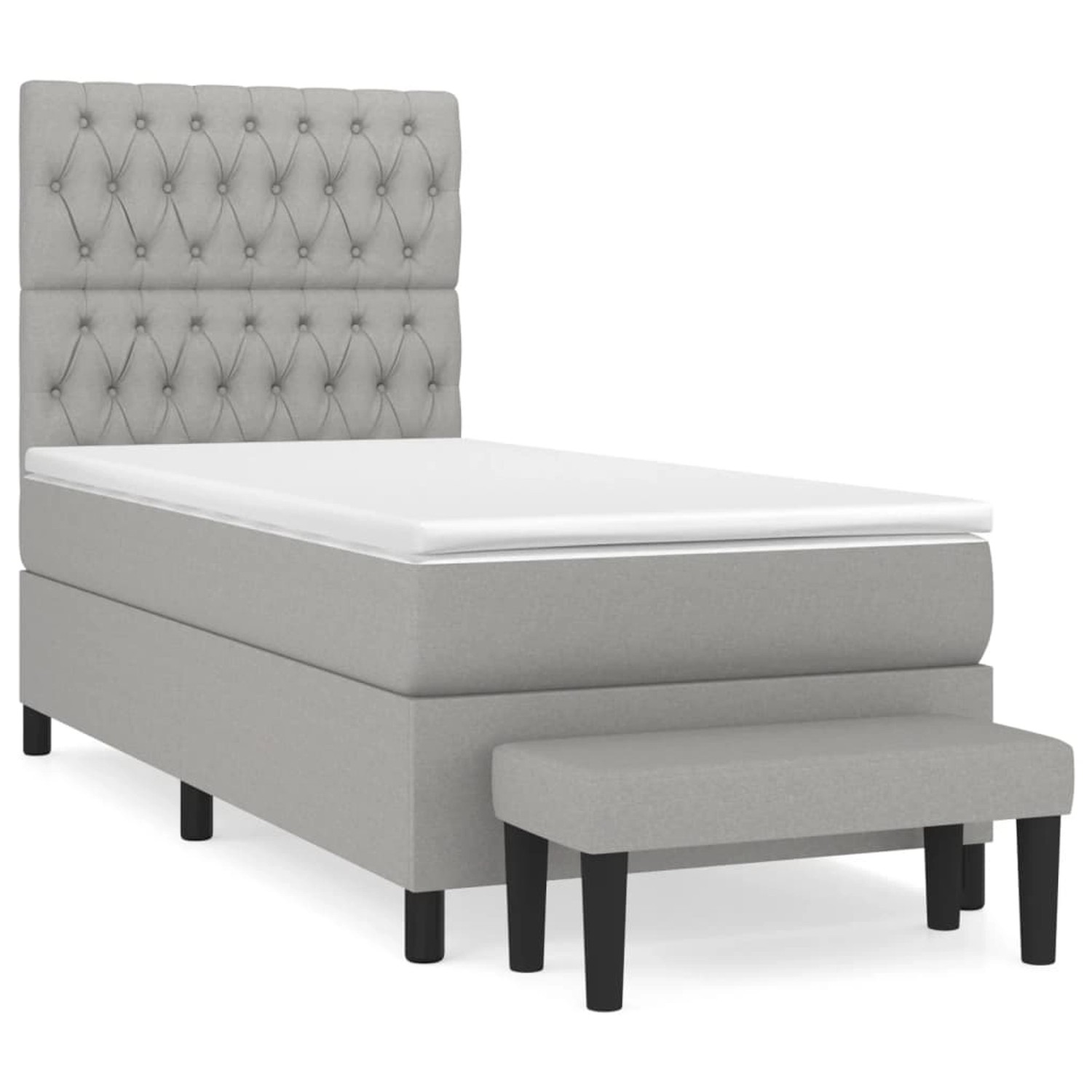 vidaXL Boxspringbett mit Matratze Hellgrau 90x190 cm Stoff1377623 günstig online kaufen