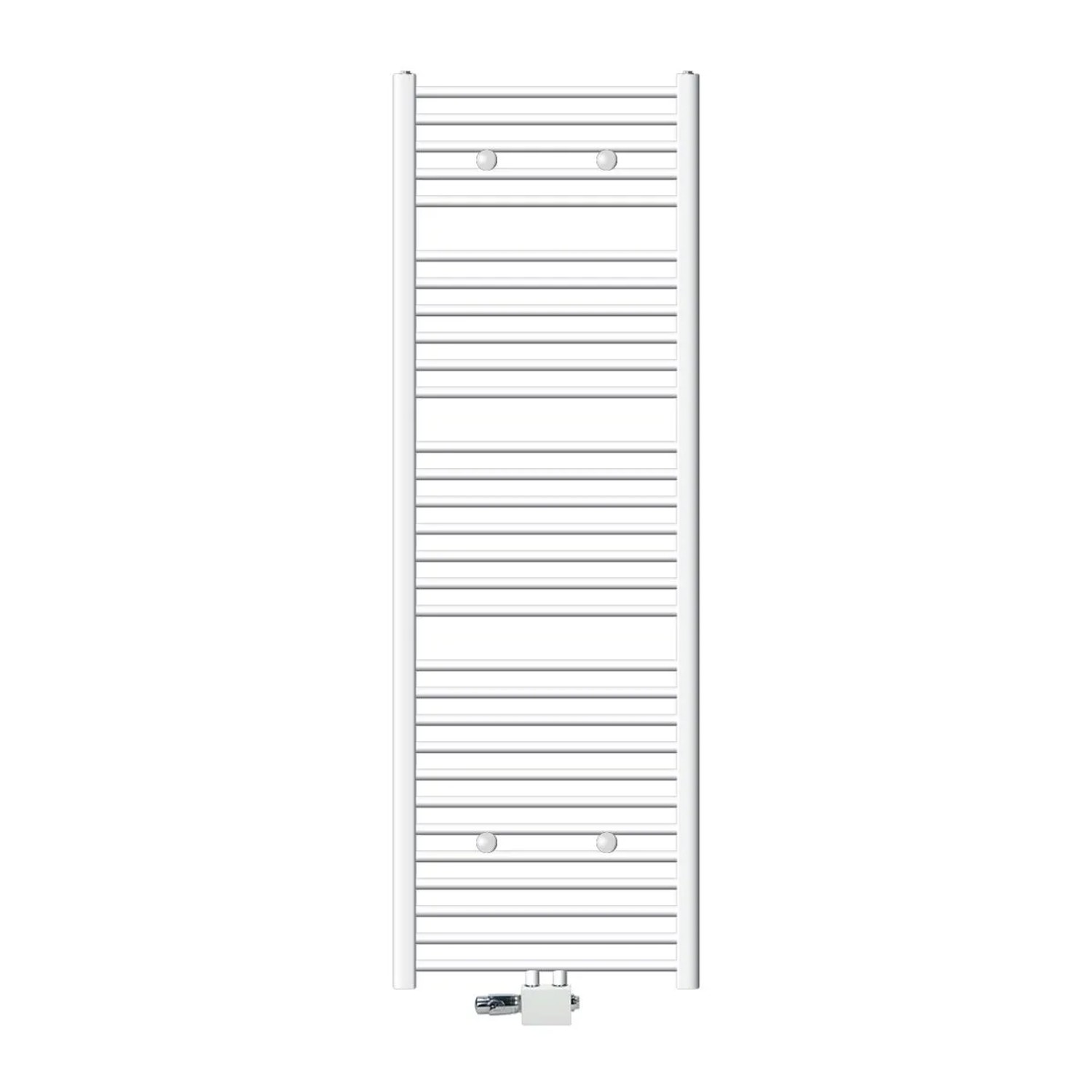 LuxeBath Badheizkörper 600x1800mm Weiß Gerade + Ventil Universal