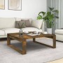 Quadratischer Couchtisch Räuchereiche (100x100 cm) aus Holzwerkstoff. Wohnzimmertisch im modernen Design.
