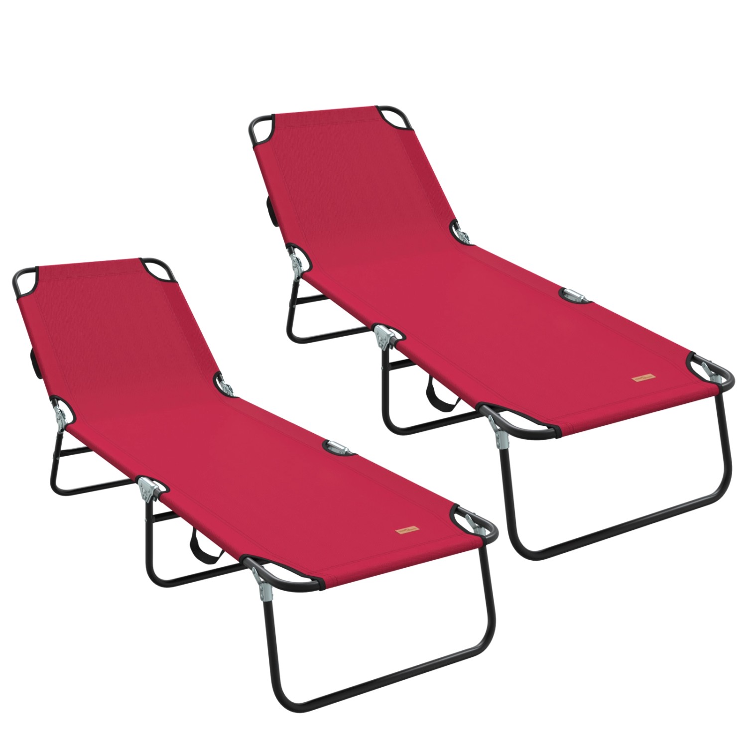 vidaXL Klappliegen 2 Stk Tragbar Rot 600D Oxford-Gewebe 42003148