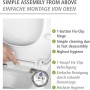 Detailaufnahme: Weißer Wenko WC-Sitz mit Absenkautomatik und Fix-Clip Befestigung.