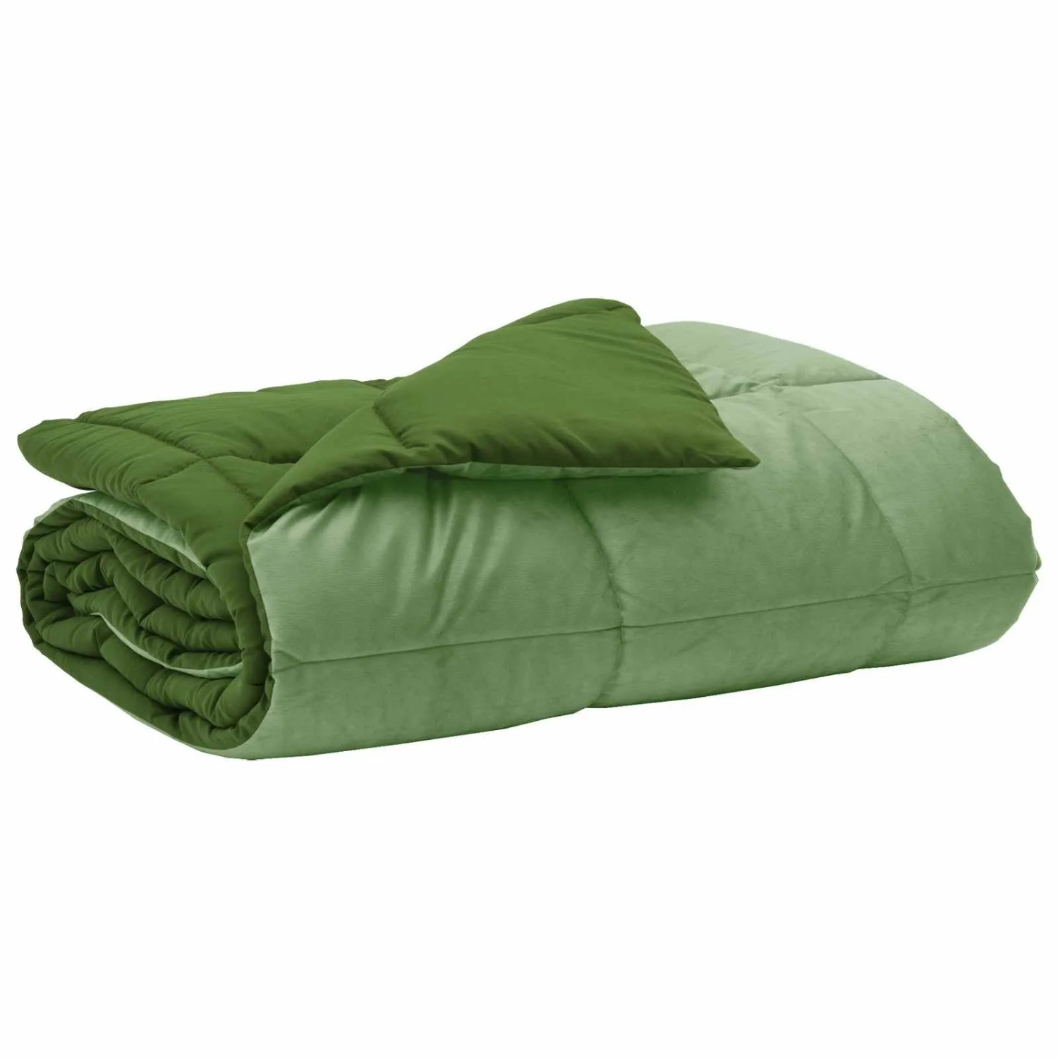 vidaXL Sommerdecke Gepolstert Grün 140 x 200 cm Mikrofaser 42025954
