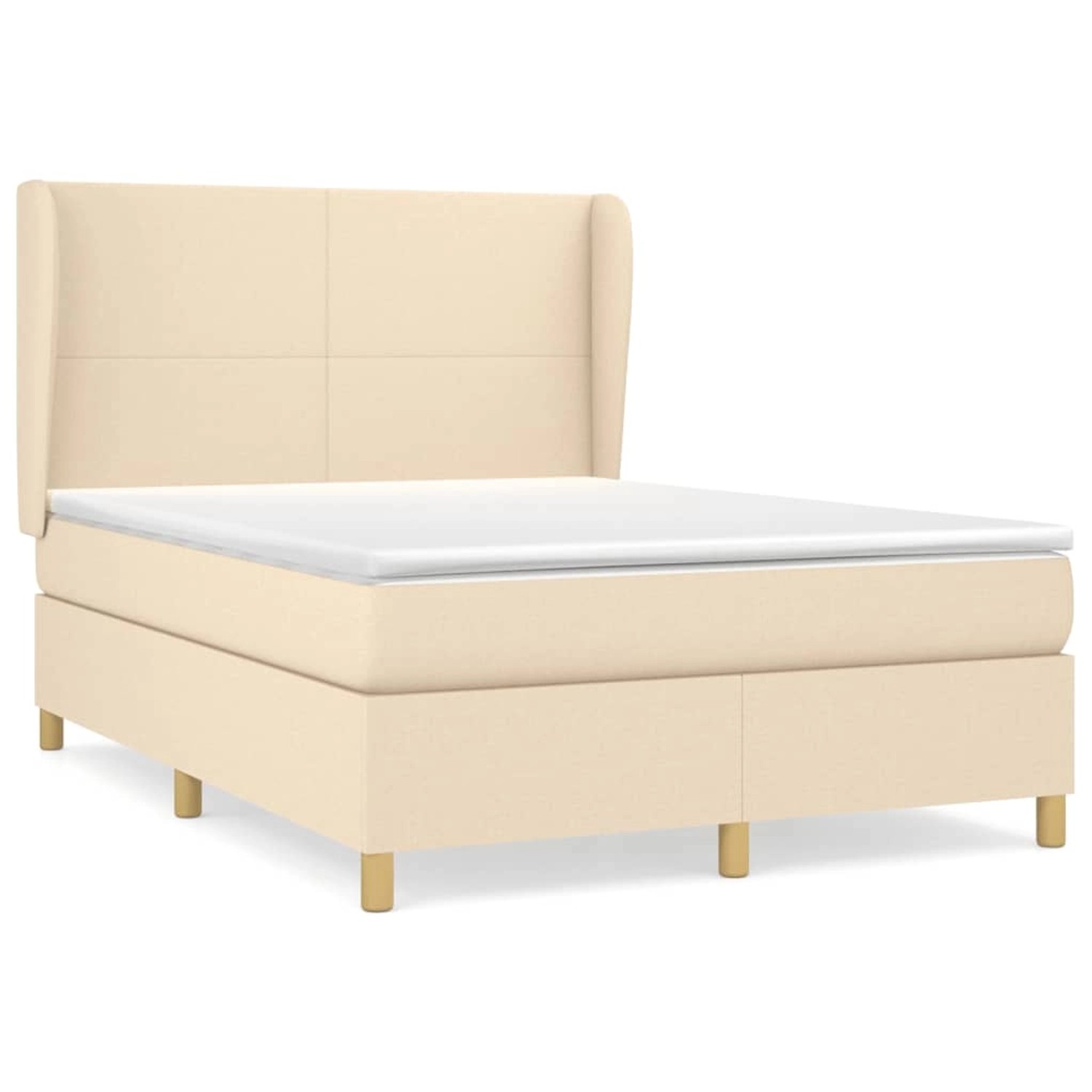 vidaXL Boxspringbett mit Matratze Creme 140x200 cm Stoff1372730 günstig online kaufen