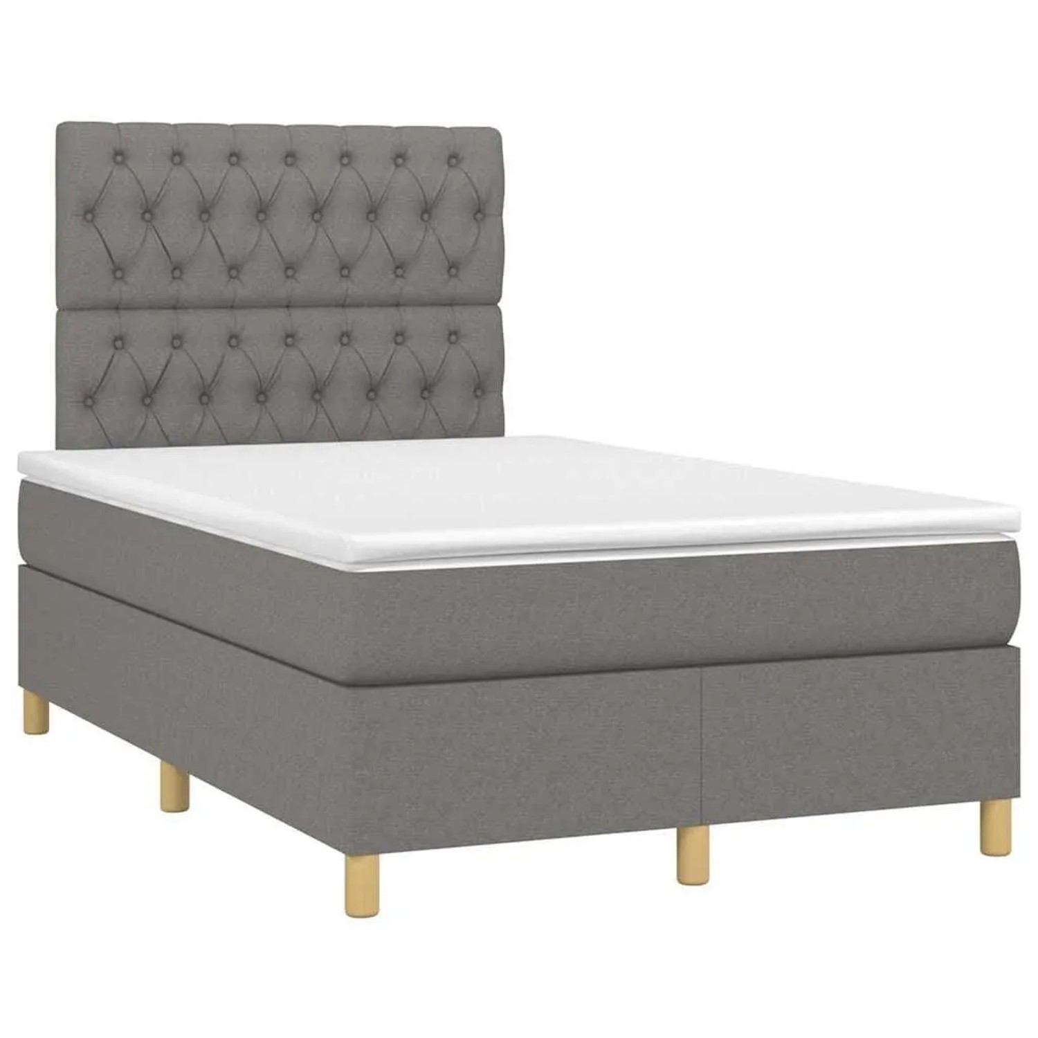 vidaXL Boxspringbett mit Matratze Dunkelgrau 120x190 cm Stoff 3269952 günstig online kaufen