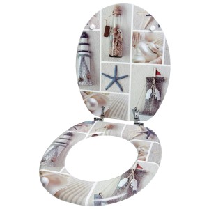 Sanilo WC-Sitz Meeresbrise aus Holz mit maritimem Motiv.