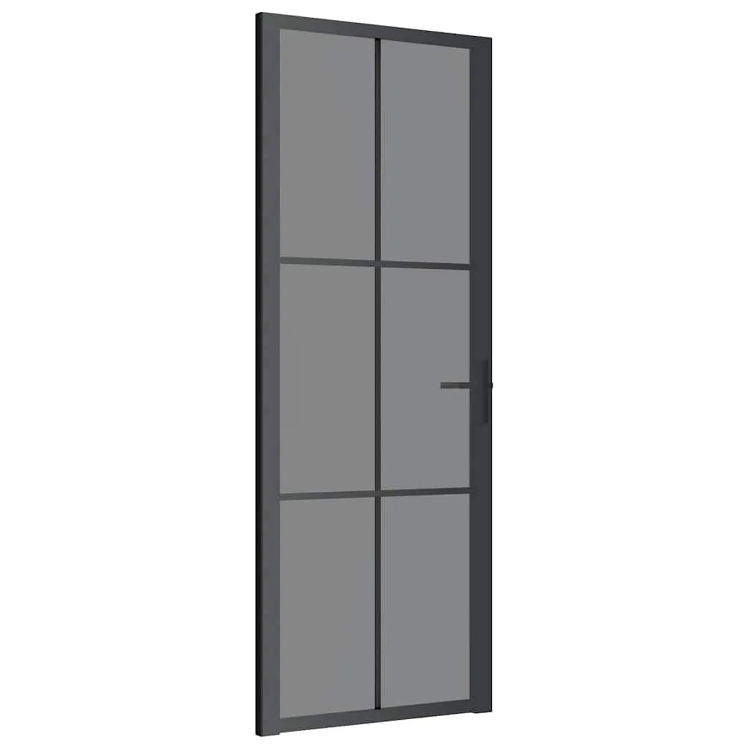 vidaXL Innentür 76x201,5 cm Schwarz ESG-Glas und Aluminium 350564