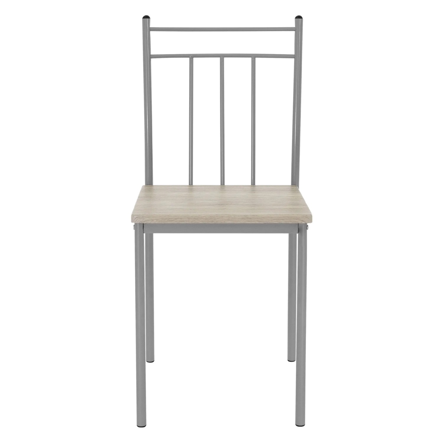 Stuhl der ML-Design Essgruppe, Eiche hell, Metallgestell, für Esszimmer und Küche.