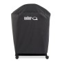 Schwarze Weber Premium Abdeckhaube für Q1000/2000N Grills mit Rollwagen.