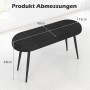 Costway Sitzbank, Polsterbank schwarz mit Metallbeinen, 113 cm. Abmessungen sind im Bild dargestellt.
