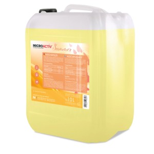 Kanister Microactiv Weichspüler Summer, 2 x 10l, gelbe Flüssigkeit. Reinigungsmittel für Wäsche.