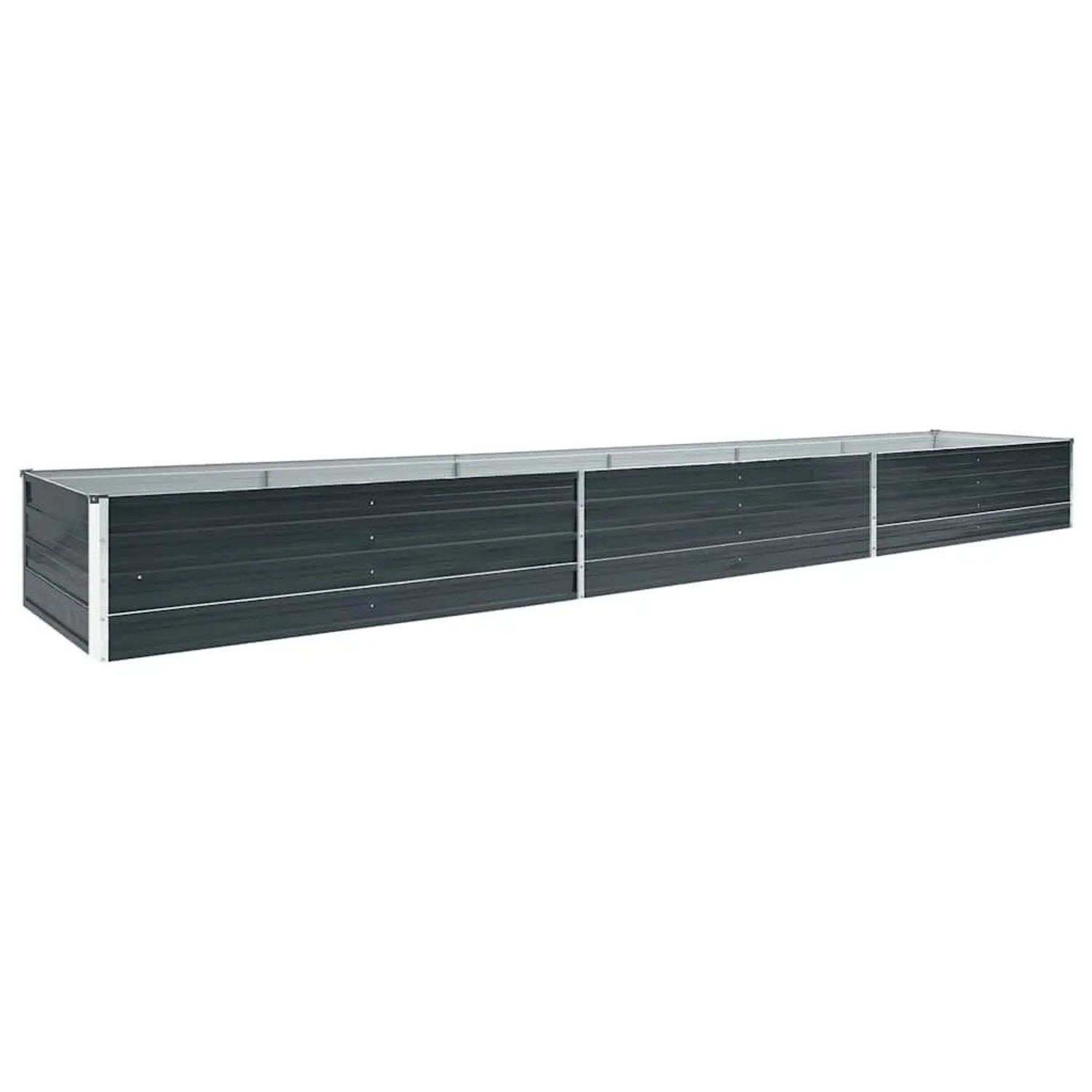 DELUKE Hochbeet Für Garten OSKAR Anthrazit 480x80x45cm Verzinkter Stahl Hochbeet Metall Gartenbeet Kräuterbeet Blumenbeet Beet Hoch