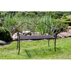 Garten Pleasure Gartenbank Selene in Rostoptik, Stahl, geschwungenes Design für Garten oder Terrasse.