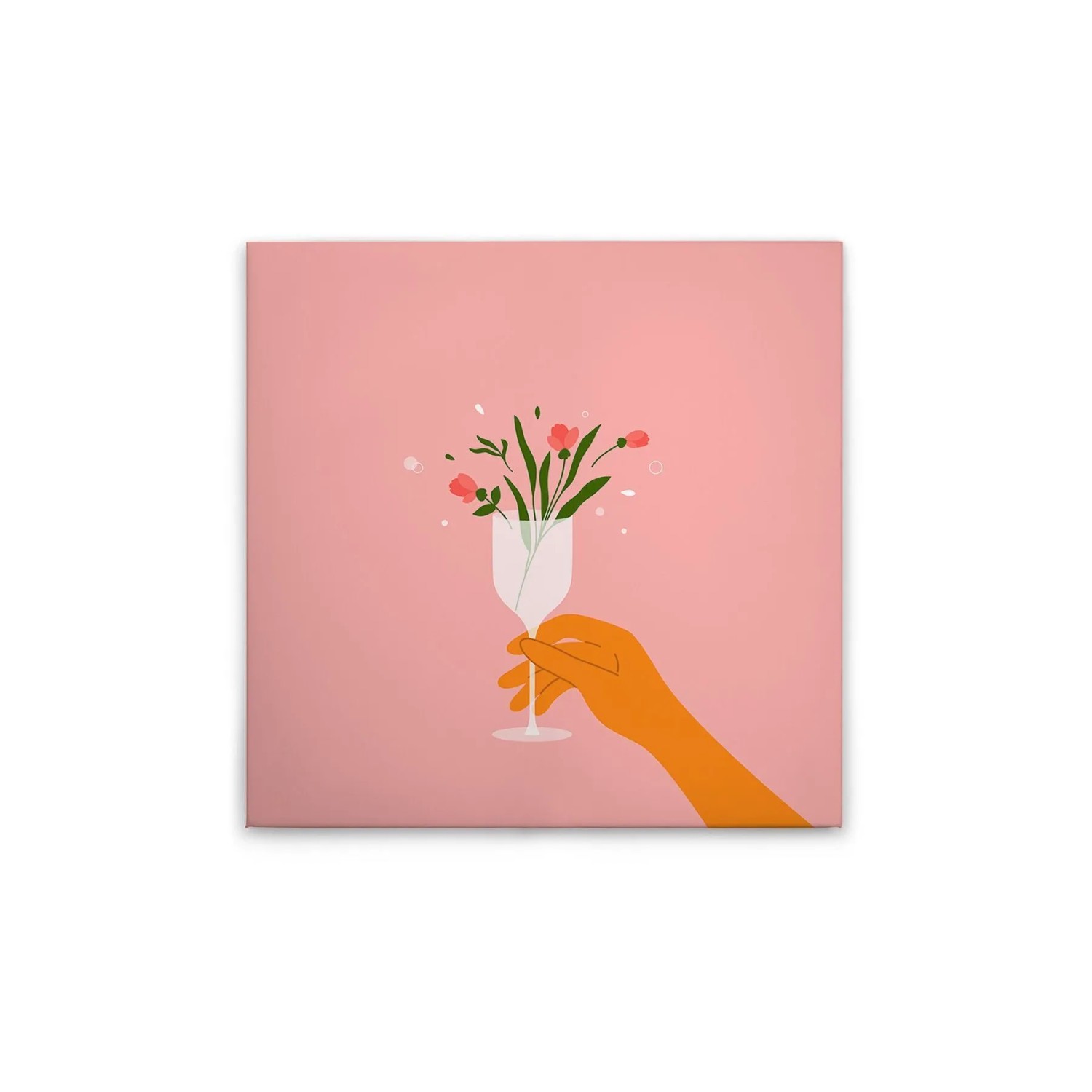 Tadessi Leinwandbild - M1-No.51591 - Blumengläser WG Küche - 40 x 40 cm - Quadratisch