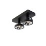 Schwarzer QAZQA Design Spot „Go“ mit 2 verstellbaren Lampen. Ideal als Deckenleuchte.