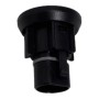 Schwarzer Abdeckungsstecker für Kabel einer Balkonsolaranlage, Kunststoff, 3,2x3,2x4 cm.