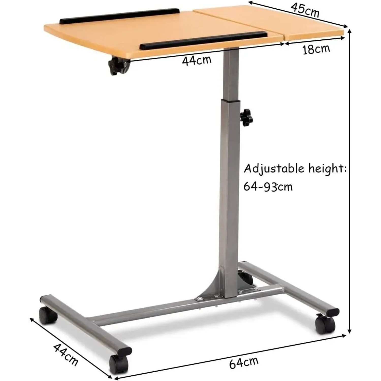 Costway Laptoptisch Höhenverstellbar und Neigungsverstellbar Natur_3