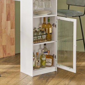 SoBuy Bartisch FWT99-WN mit Stauraum und Glastür, ideal als Küchentisch oder Stehtisch.