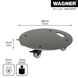 Schwarzer Wagner Pflanzenroller GH 0630, Ø 38cm, mit Rollen und Griff für den einfachen Transport.