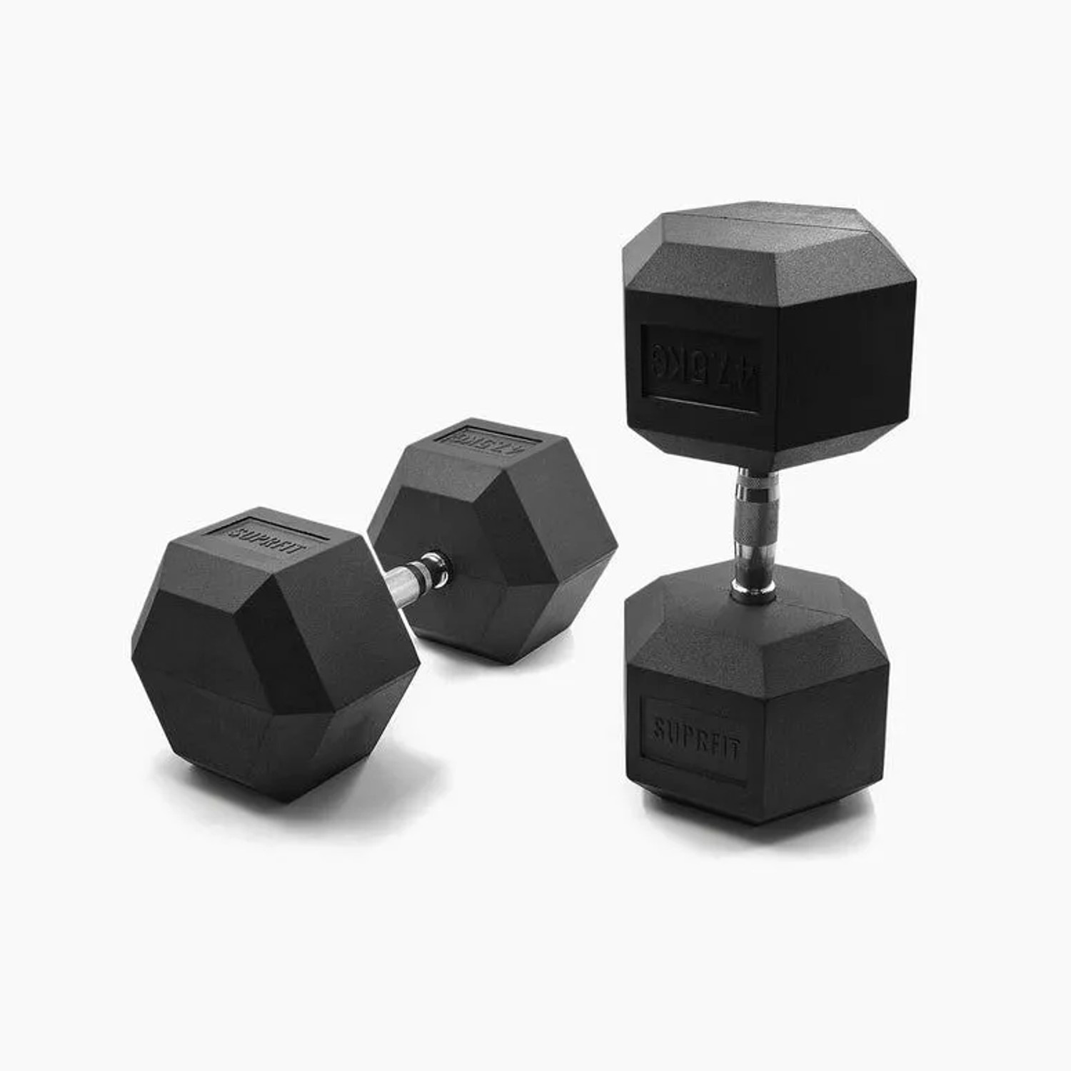 Suprfit Hex Gummi-Kurzhanteln Paar 47,5 kg