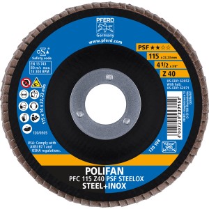 Pferd Fächerscheibe Polifan PSF PFC Steelox 115 mm, Zubehör für Winkelschleifer.