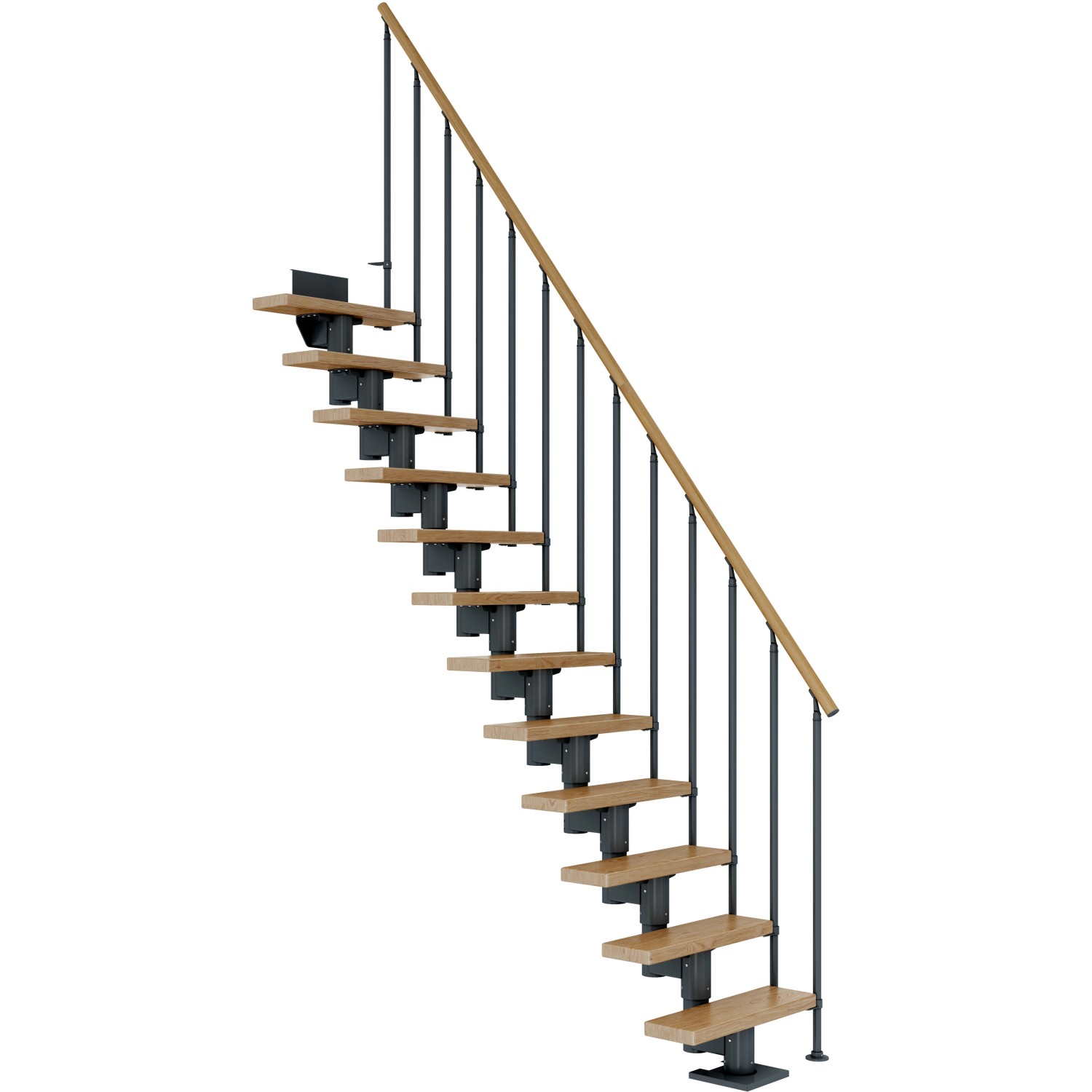 Dolle Mittelholmtreppe Dublin Eiche Anthrazit GH bis 292 cm Gerade 75 cm FS günstig online kaufen