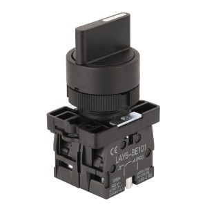 Sintron Drehschalter IN1 mit 3 Positionen, schwarzer Schalter für Schaltschrank und Industrie.