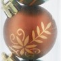 7-teiliges Weihnachtskugel-Set (Ø 4cm) in Braun und Grün mit verschiedenen Oberflächen.